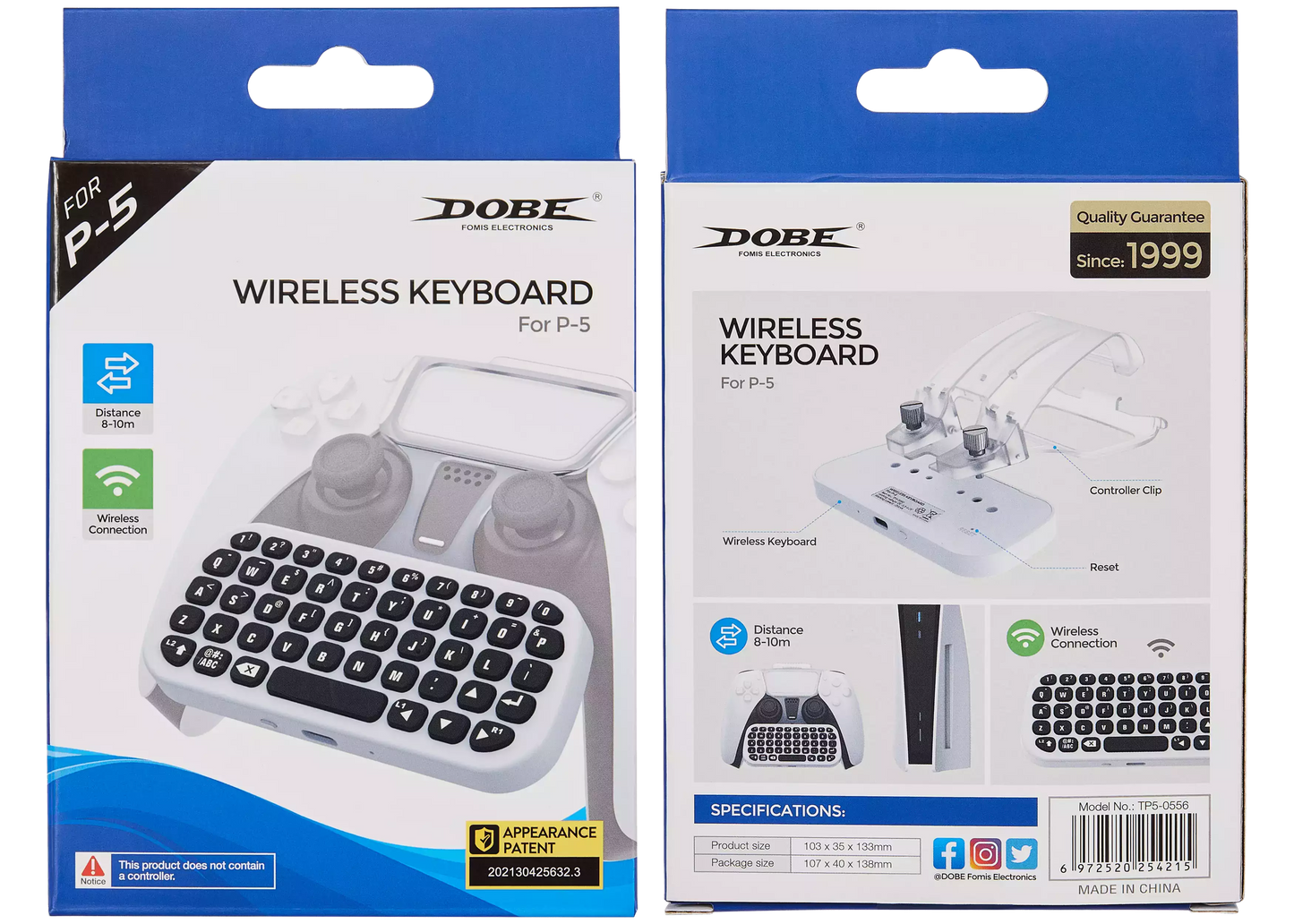 Wireless Bluetooth Keyboard For PlayStation 5 PS5 Controllers