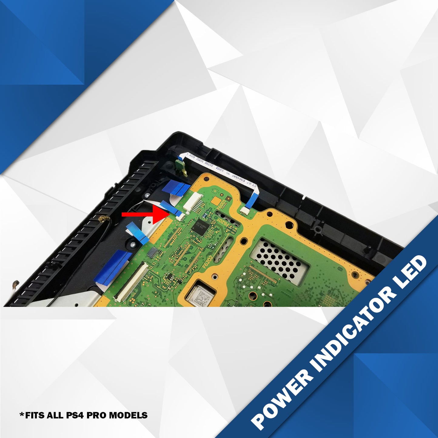 PS4 PRO OEM Internal POWER LED Light Board PCB & Ribbon Cable