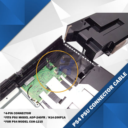 PS4 Original Replacement 4-pin Power Supply Connector Cable for CUH-1215